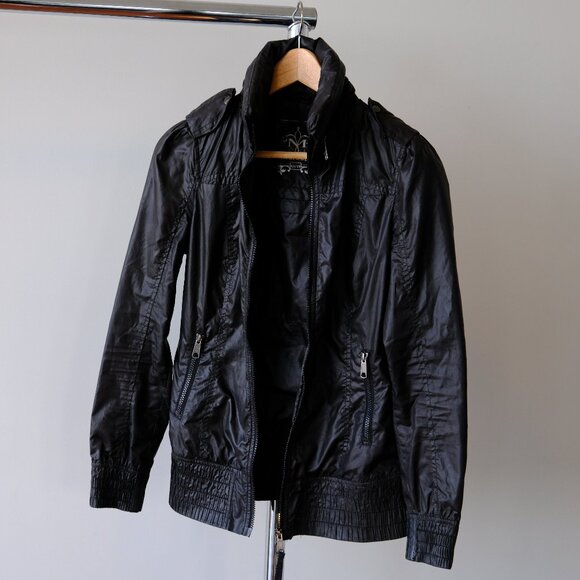 Mackage Packable Rain Jacket with Leather Details - Picture 1 of 9